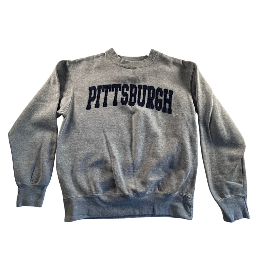 NEW YORK POPULAR Pittsburgh Sweatshirt Crewneck Gray Mens Size M